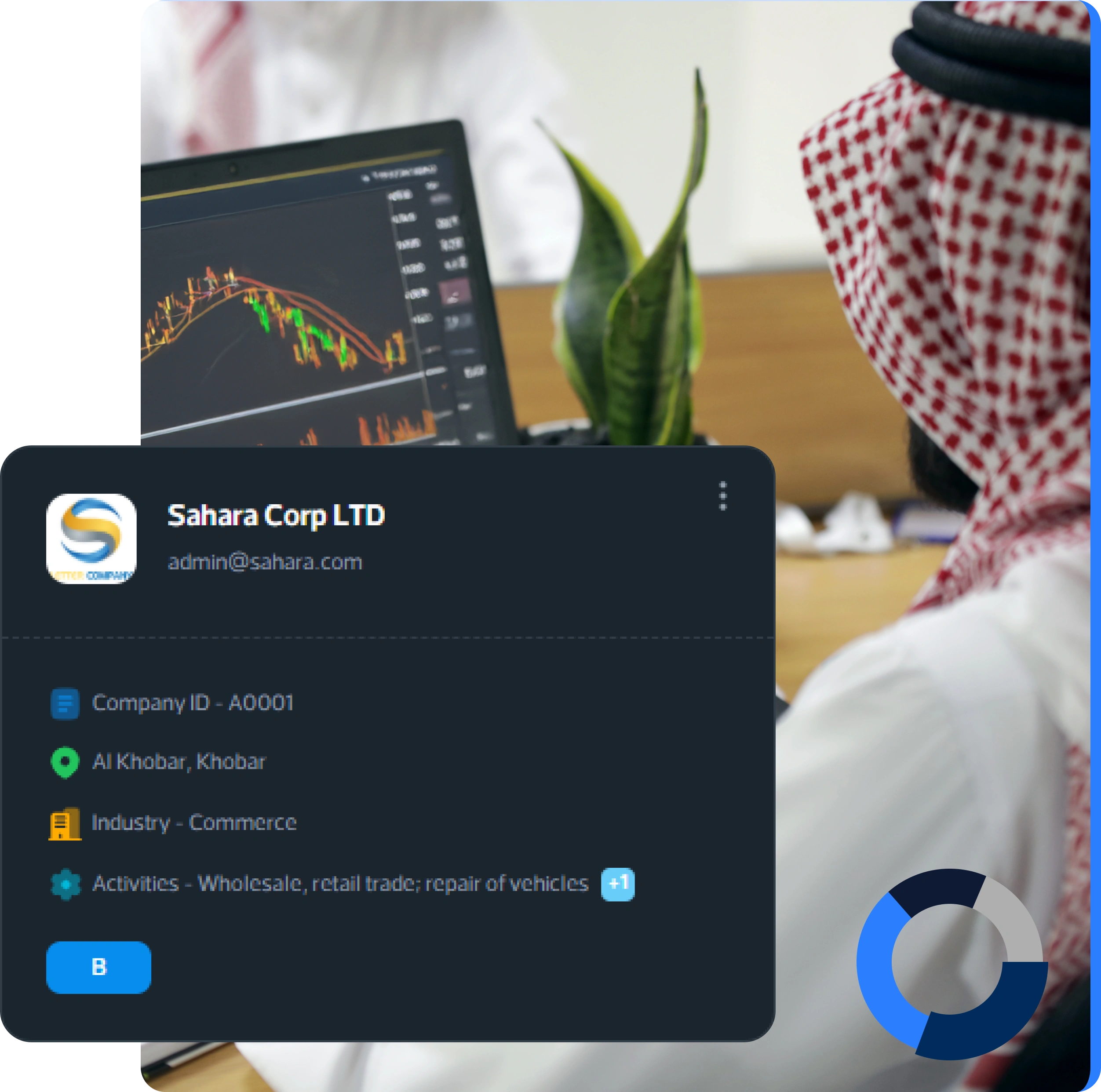 Jazalla Marketplace Business Directory showcasing verified SME profiles and compliance data dark mode